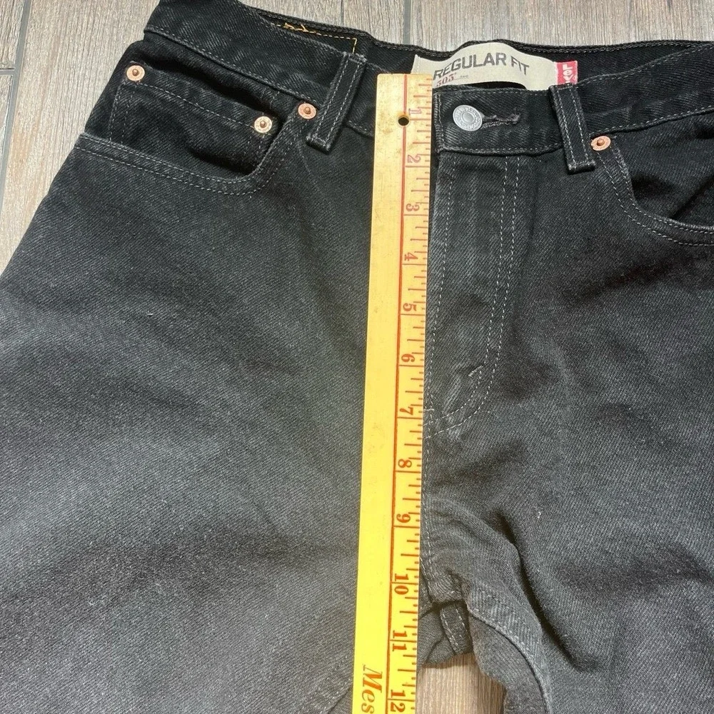 Levi‎ 505 Black Regular Fit Jeans 100% Cotton Men's Size 29x30